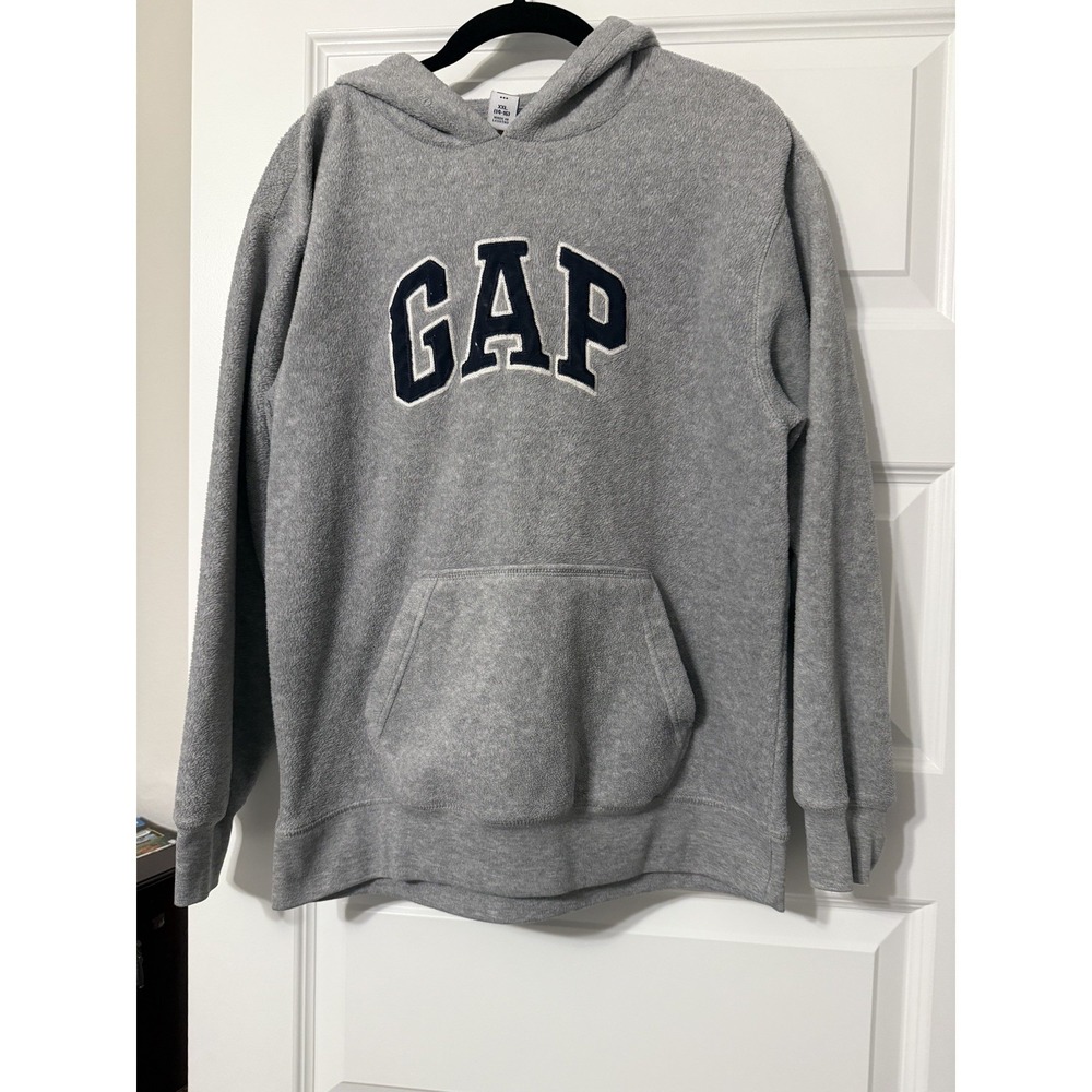 Vintage Y2K GAP KIDS XXL FLEECE HOODIE SOFT THICK Light GRAY Unisex